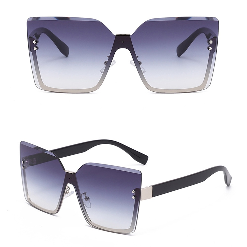 【COD Tangding】Kacamata Hitam Wanita Model Kotak Frame Besar Warna Gradasi