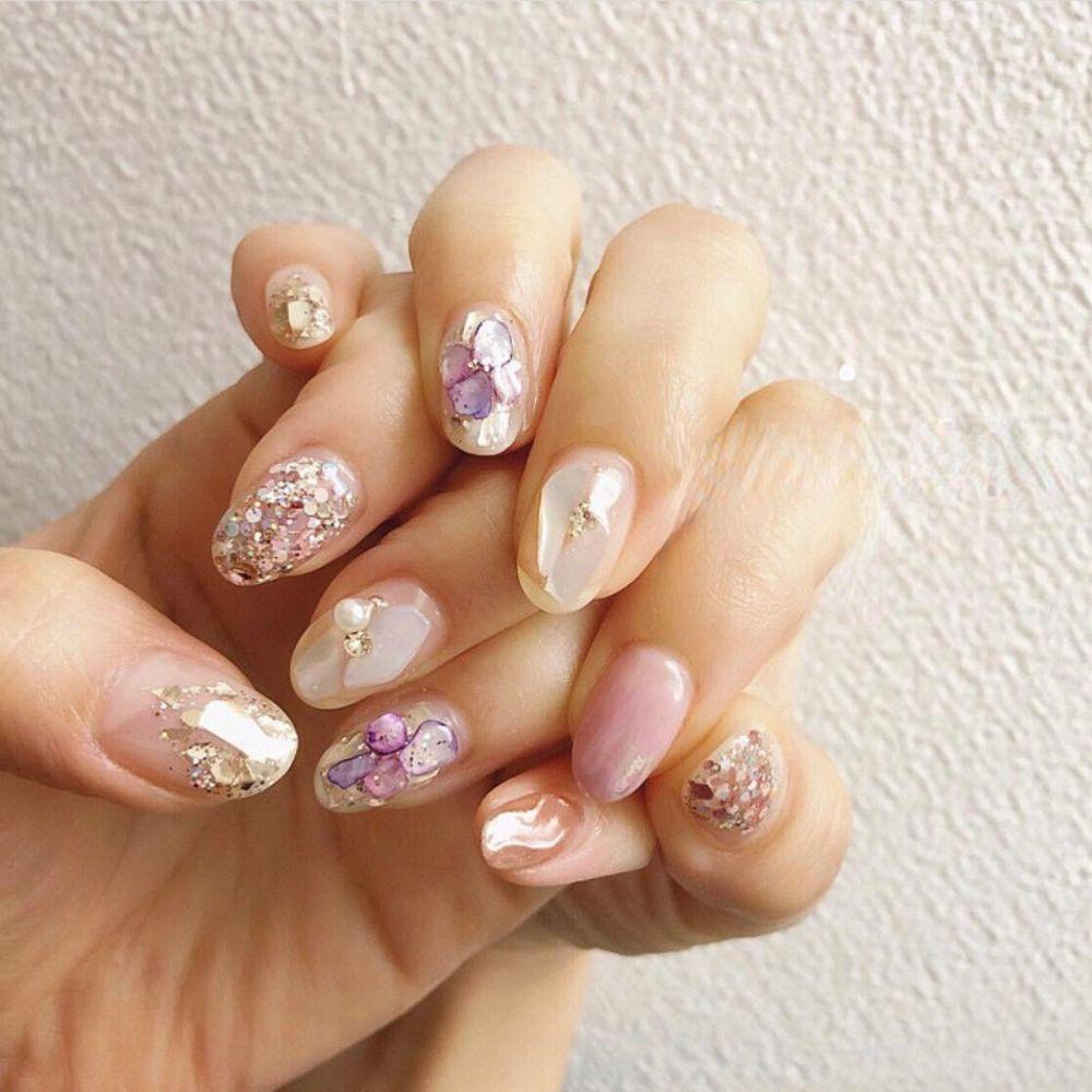 Agustina Nail Art Flakes Gadis Kerang Laut Hiasan Kuku Salon Kuku DIY Bahan Kuku Nail Art Fragments