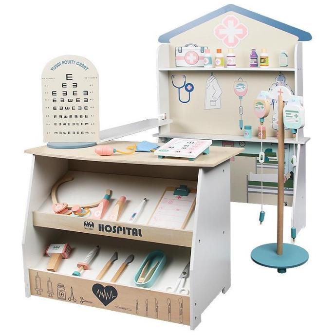 pretend play wooden doctor set - mainan dokter dokteran ---Terbaru---