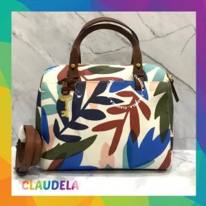 FOSSIL Rachel Satchel Natural Floral Multi