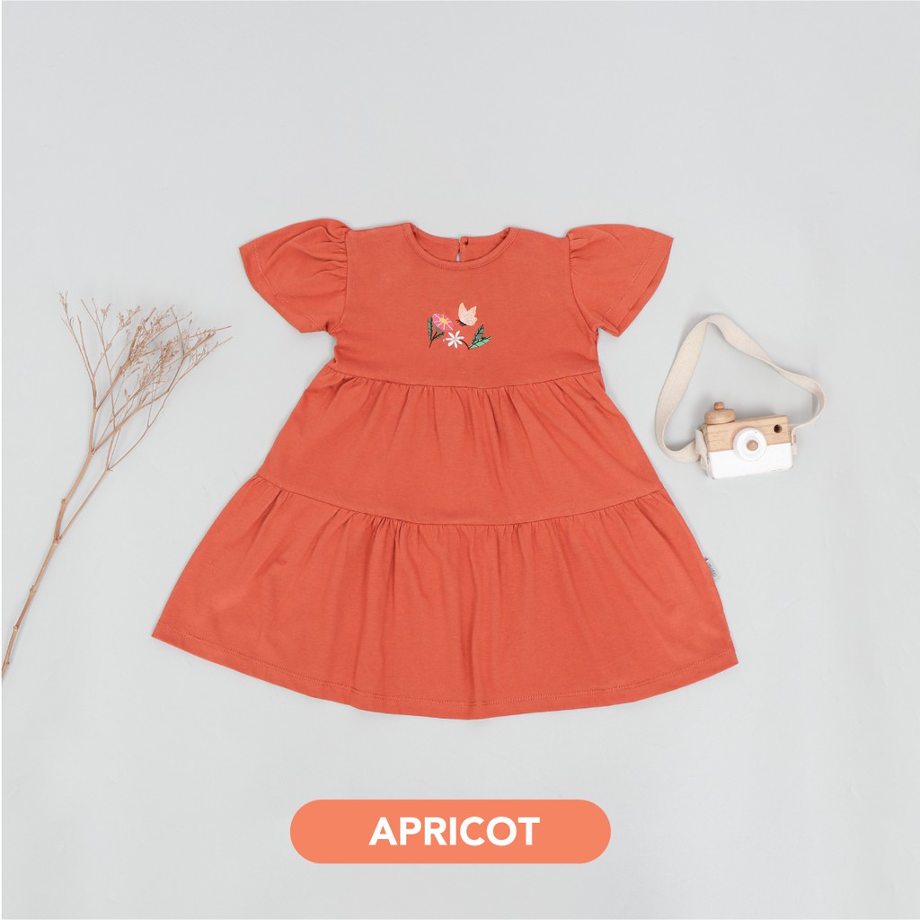 Mooi Dress Anak Perempuan Luna Layer Dress-APRICOT