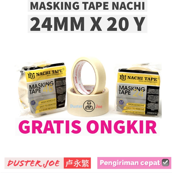 

PEREKAT-PENGIKAT- MASKING TAPE NACHI 1INCH ( 24MM X 20 Y) -PENGIKAT-PEREKAT.