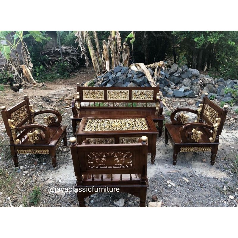 KURSI TAMU ARIMBI UKIR BAHAN KAYU JATI FURNITURE MEBEL JEPARA-1