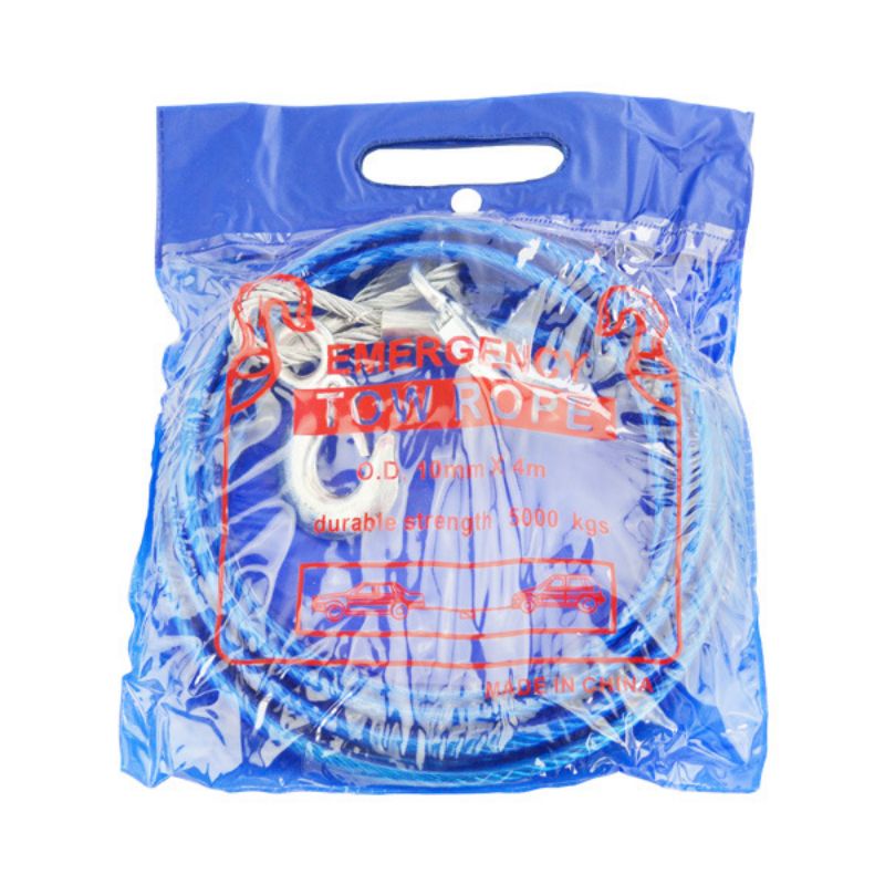 7 Ton Tali Derek Mobil 5 M Tali Penarik Mobil Kawat Sling Baja Hook Emergency Tow Rope