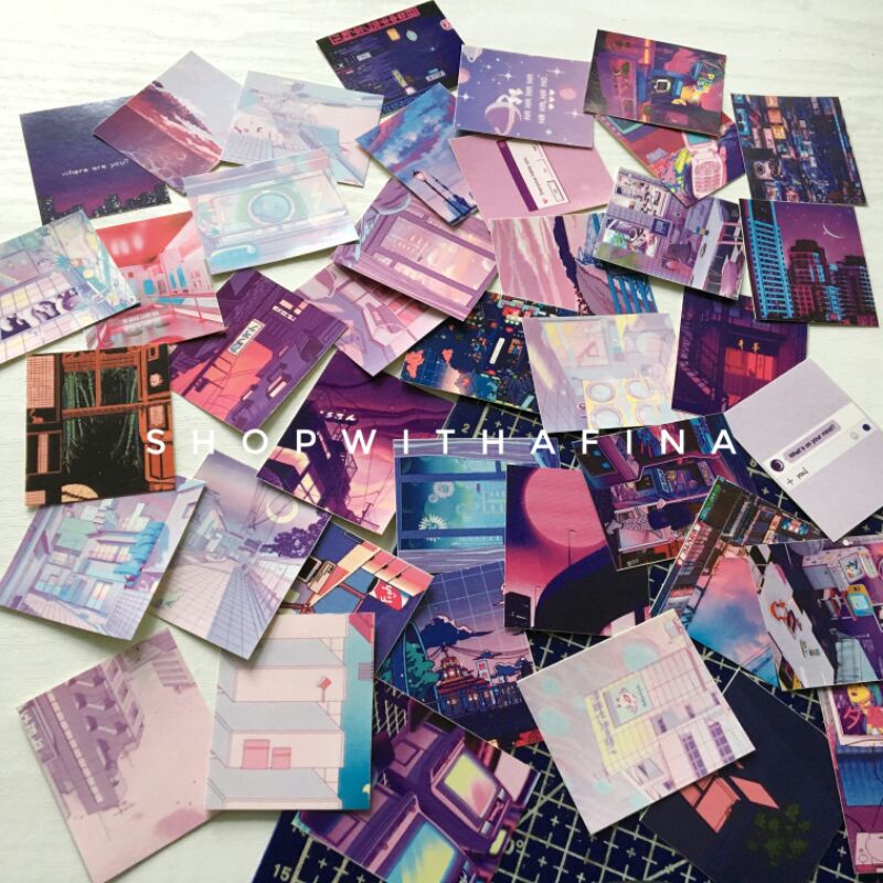 

Sticker Aesthetic | 40pcs Vaporwave Aesthetic Arts Stickers | SHOPWITHAFINA