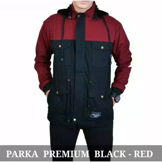 Triple F Parka Jacket Canvas-Maroon black L