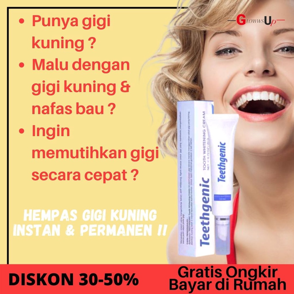 Pemutih Gigi Kuning Teethgenic Tooth Whitening Cream By Ertos Cream Pemutih Gigi Perwatan Gigi