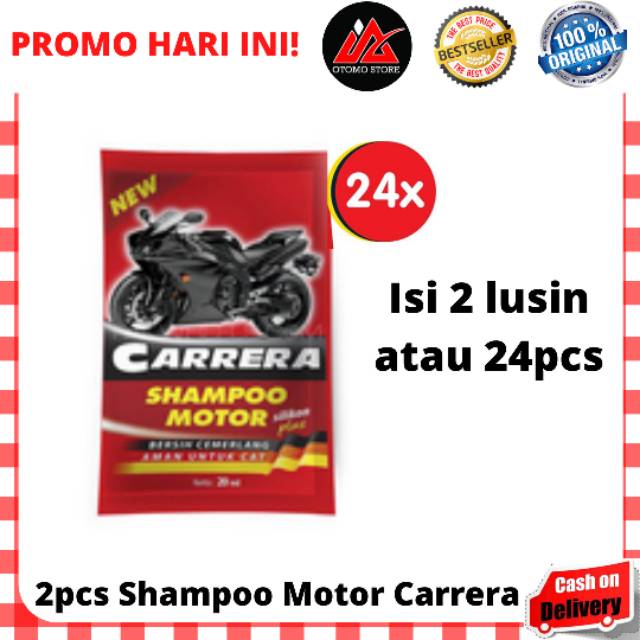 24PCS SHAMPOO MOTOR CARRERA Doff isi 20 Ml  Sampo Cuci Motor Sabun Cuci Motor &amp; Mobil Doff Matte