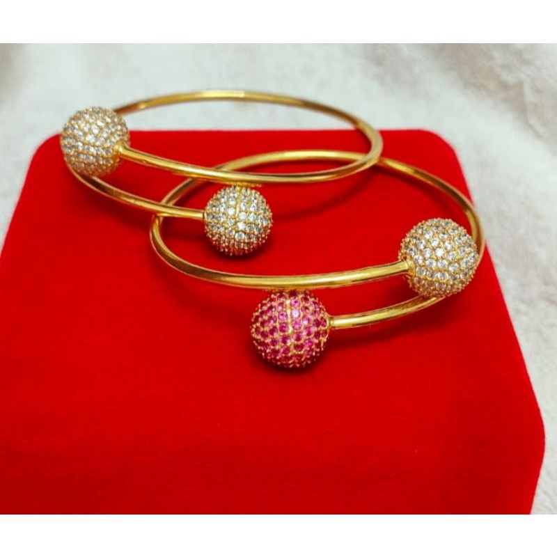 GELANG BOLA PERAK 925 LAPIS MAS