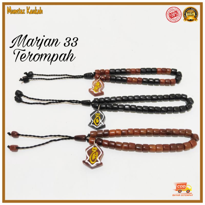 Gelang tasbih kokka kaokah marjan 33 bandul terompah original koka kaoka kauka kaukah