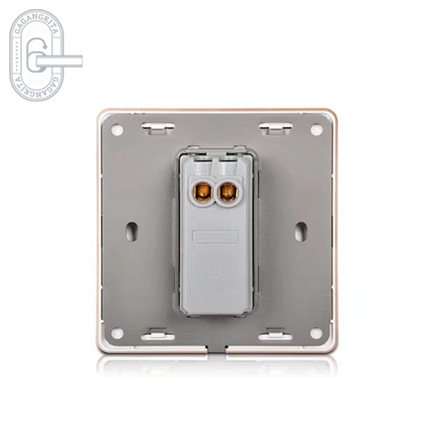 Golden Brushed 1/2/3/4 Gang 5Hole 1 Way Rocker Switch 10A 5-Hole Socket Wall Switch Panel 86mm*86mm