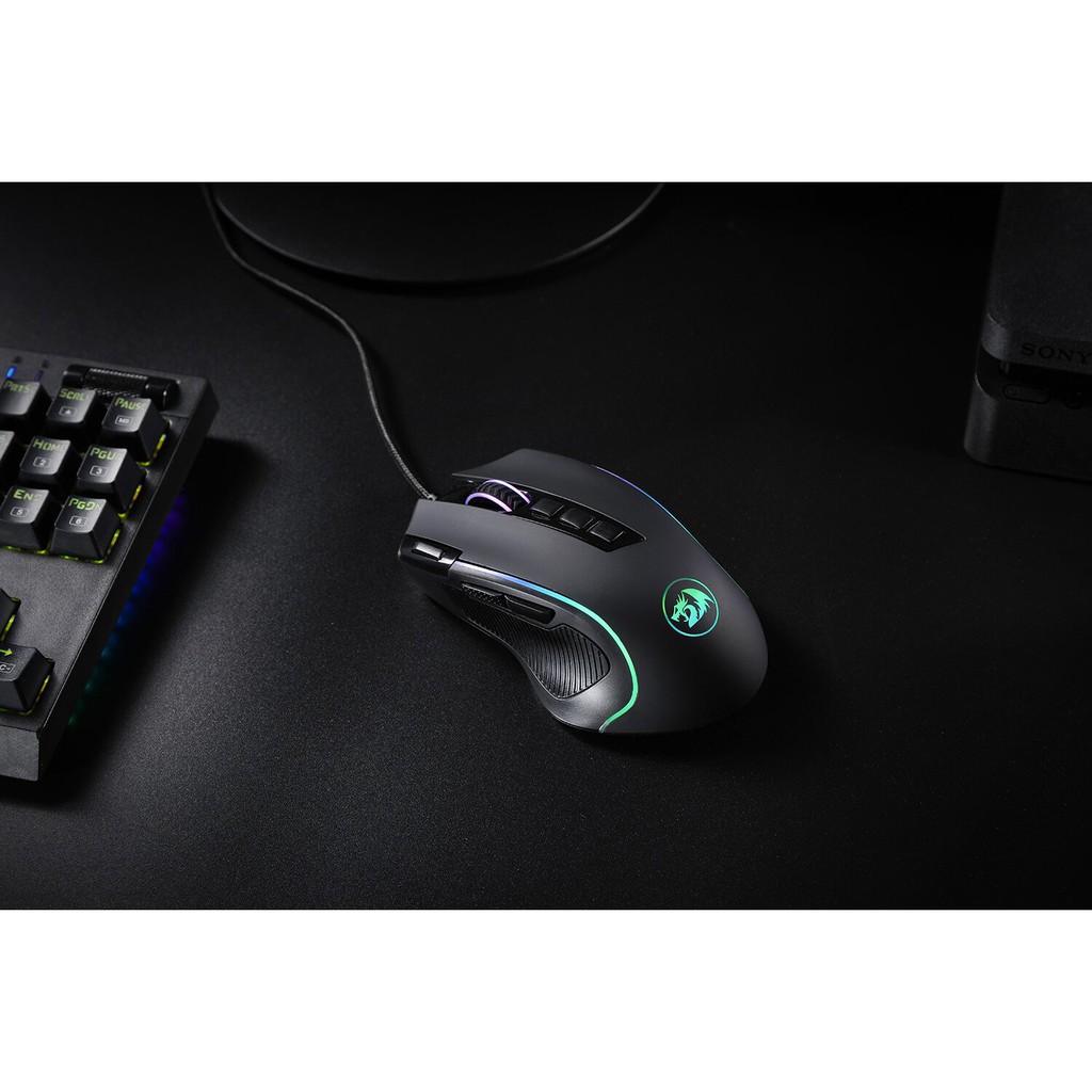 Mouse Gaming redragon Wired usb 2.0 optical Macro led chroma 8000dpi 1.6m cable Predator m612 Rgb