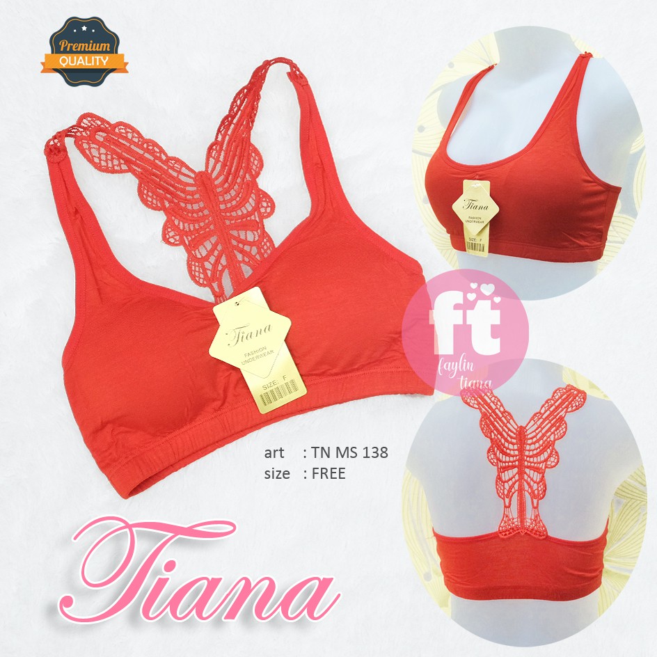 TIANA | Sport Bra KUPU / Bh Fashion Atasan Kupu Busa Lepas / All Size / art TN MS 138