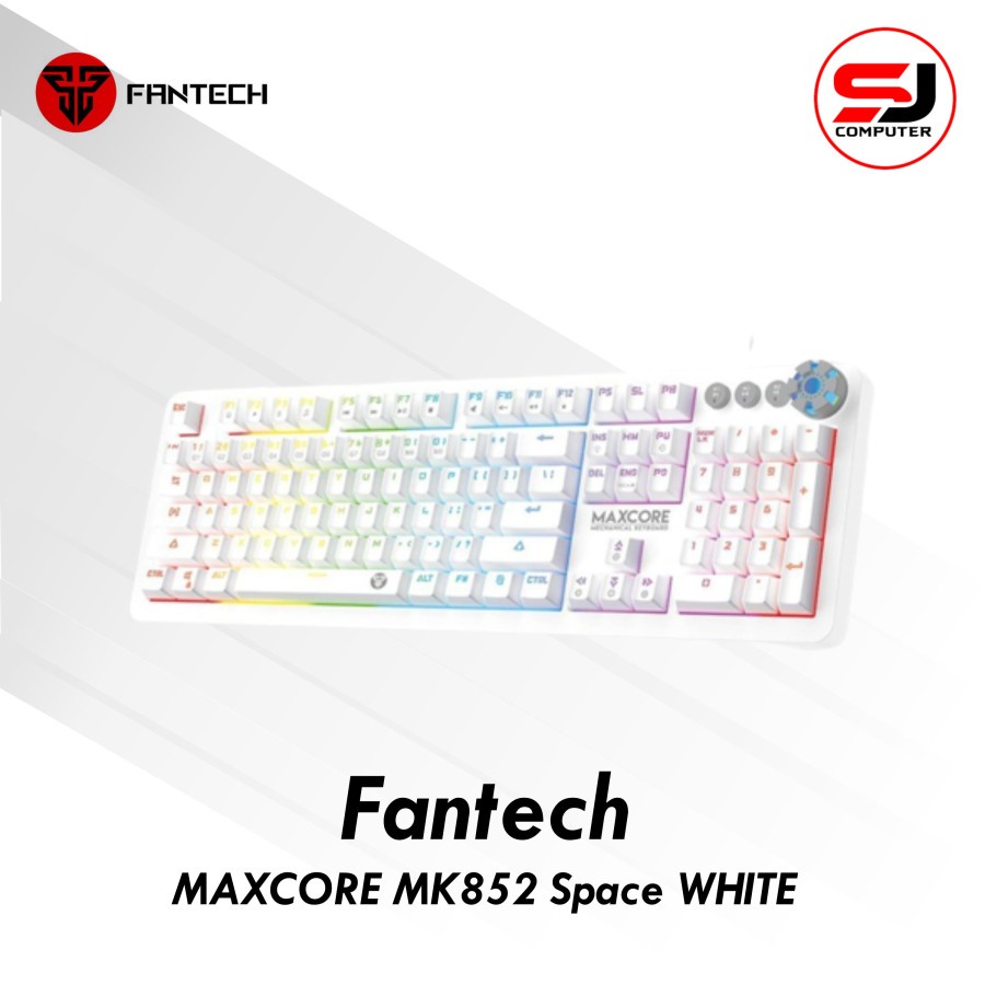 Keyboard Gaming Fantech MAXCORE MK852 Space WHITE EDITION Brown Switch