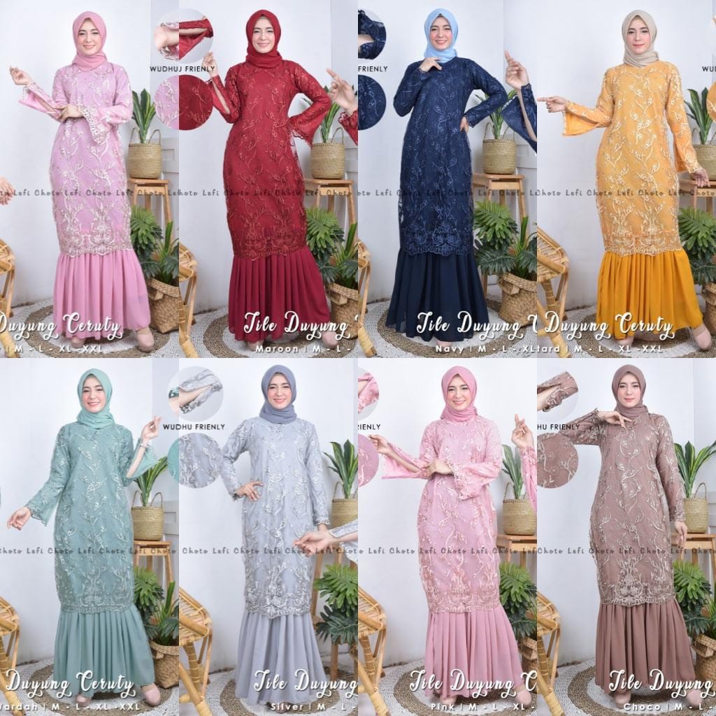 Setelan Gamis Tulle Duyung Ceruty