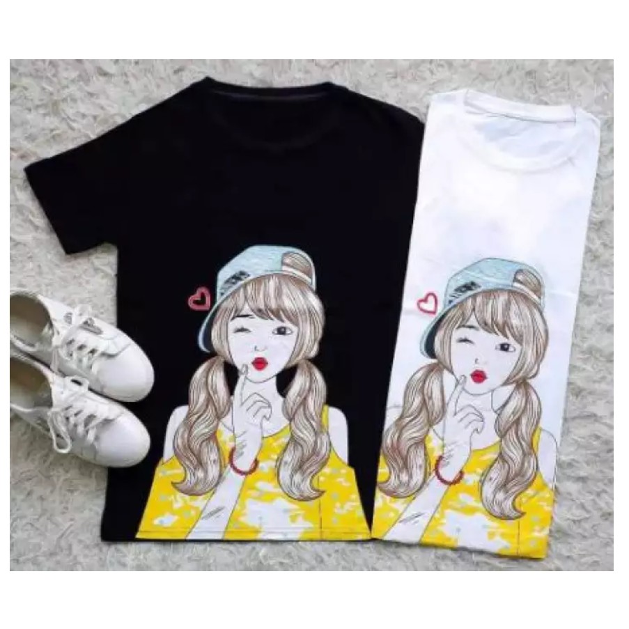 Fedorafashion Kaos  Oblong  Wanita  Baju Distro SHINIKU Topi 