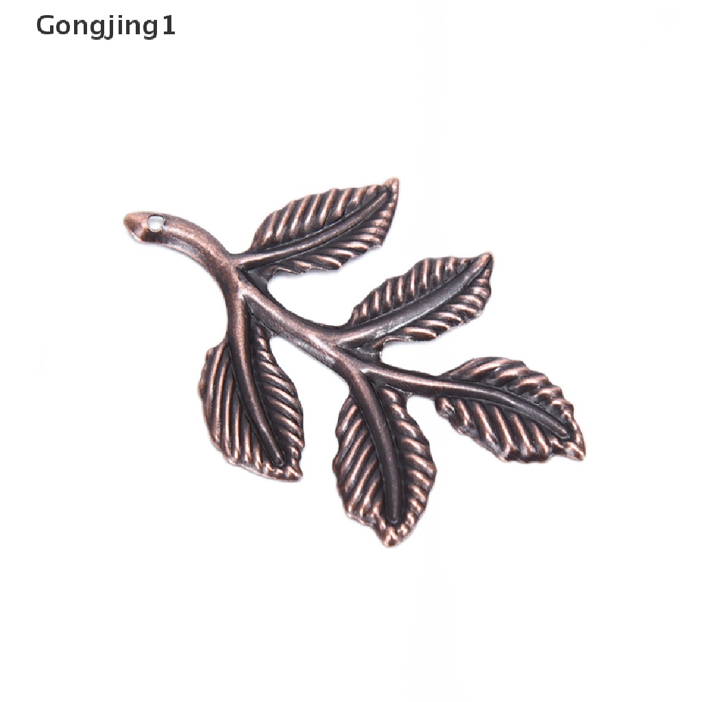 Gongjing1 30pcs / set Konektor Bentuk Daun Bahan Metal Untuk Membuat Perhiasan DIY