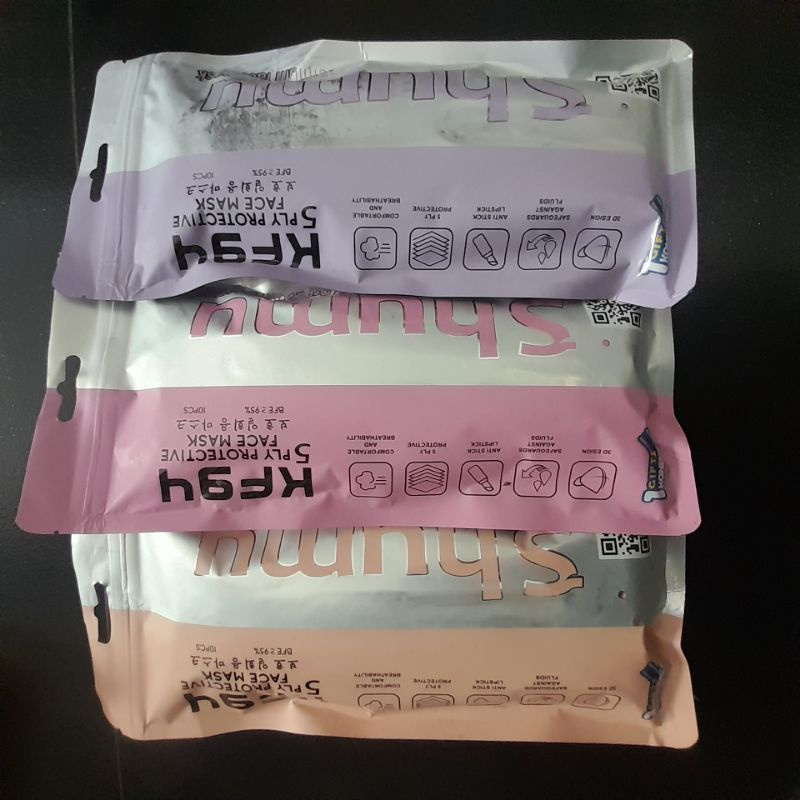 Masker KN95 Shumu 6 PLY Original 1 Pack isi 10 Segel Sachet