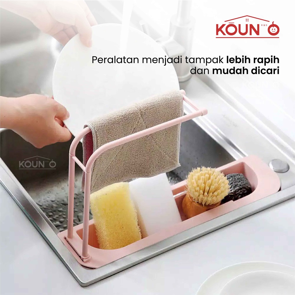 Tempat Spon Rak Cuci Piring Tirisan Wastafel Gantungan Kain Lap Dapur Sabun Kitchen Sponge Rag Rack