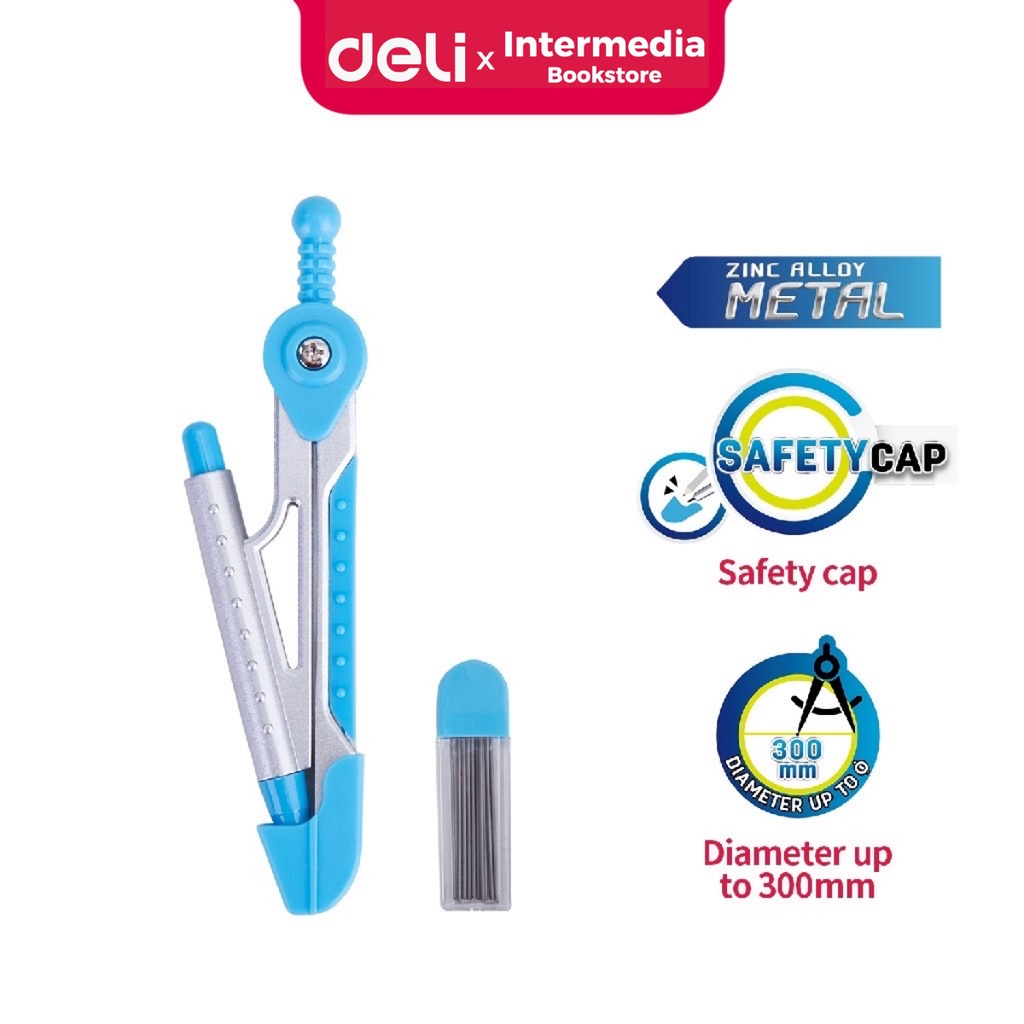 

Baru Deli E8616 Jangka-Metal Sekolah Bahan Aluminium Untuk Daya Tahan Ekstra Dengan Tutup Ujung Yang