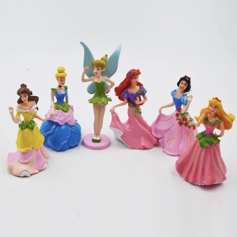 Action Figure Princess Small Hiasan Kue 6 pcs