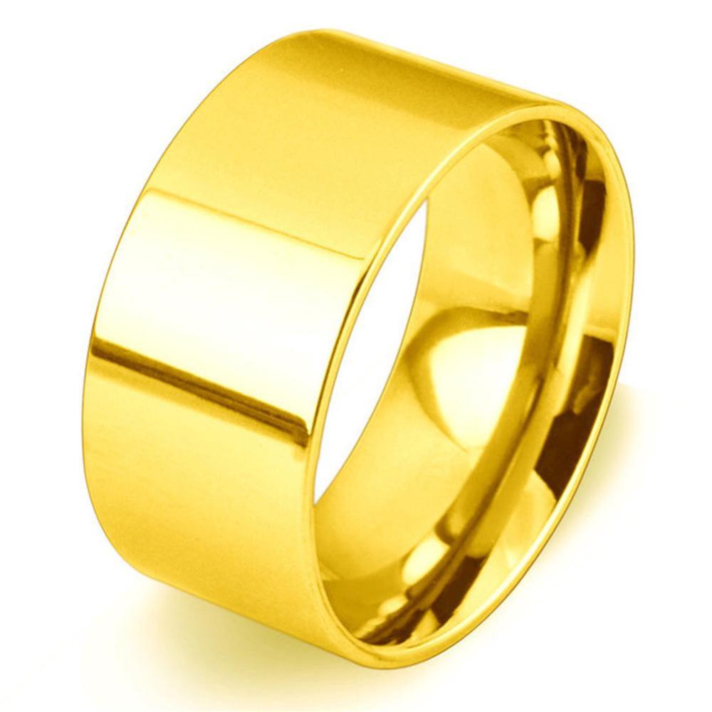 Timekey Cincin Kawin / Tunangan Stainless Steel 10mm Warna Silver / Gold / Rose Gold Untuk Pria / Wanita A6K4