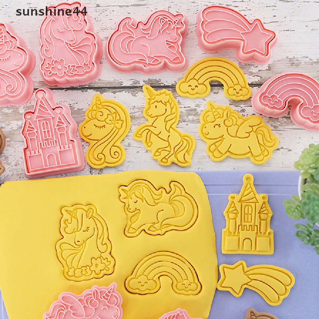 Sunshine 8PCS Cetakan Biskuit / Kue Bentuk Kartun Kuda Bahan Plastik