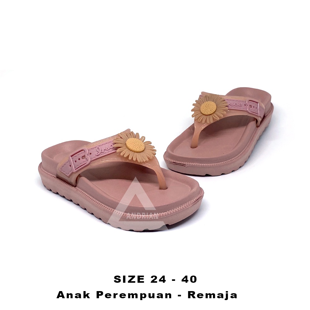 IRSOE sandal jepit anak perempuan / motif bunga matahari yang model terbaru