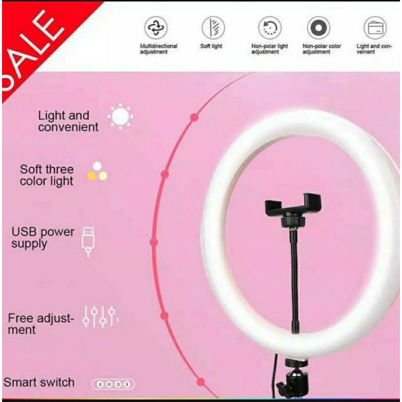 LAMPU SELFIE RING LIGHT LED 33CM BD-330 MAKE UP VLOG RINGLIGHT BEAUTY INFLUENCER WAJIB PUNYA!!