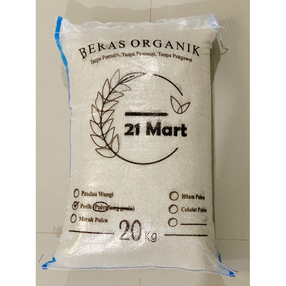 

Beras Putih Pulen - Organik - Kemasan 20kg