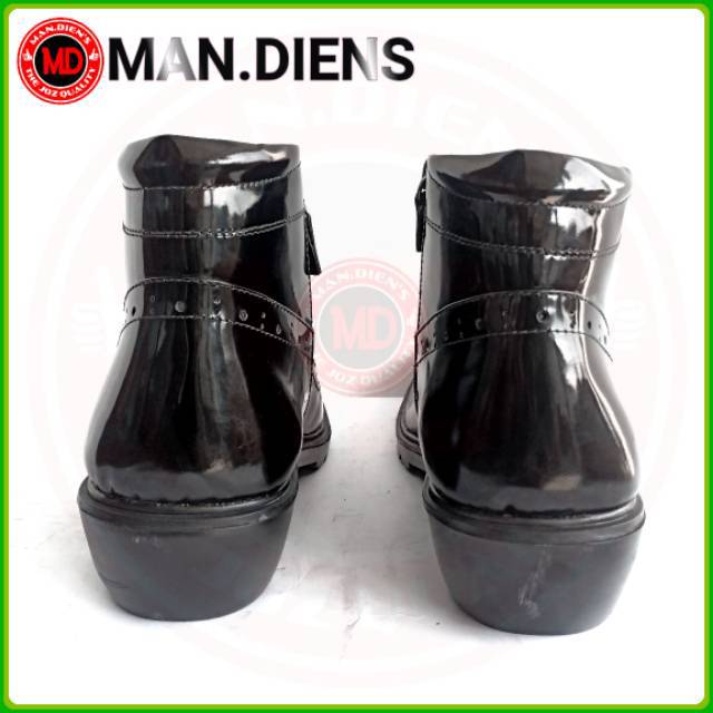 MANDIENS SJK282 - Sepatu Boots Kulit Asli Medali - Sepatu Kulit Pdh Tni Polri Jenggel Gaya Koboi