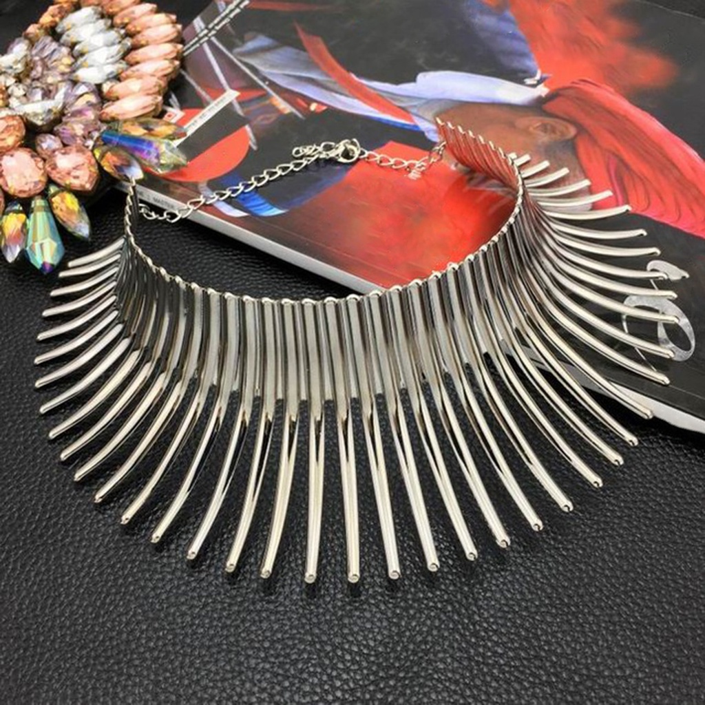 Hu Hu Hu Hu Hu Alat Bantu Pasang Kacamata♡ Kalung Choker Bentuk Geometri Bahan Metal Tahan Lama Untuk Wanita