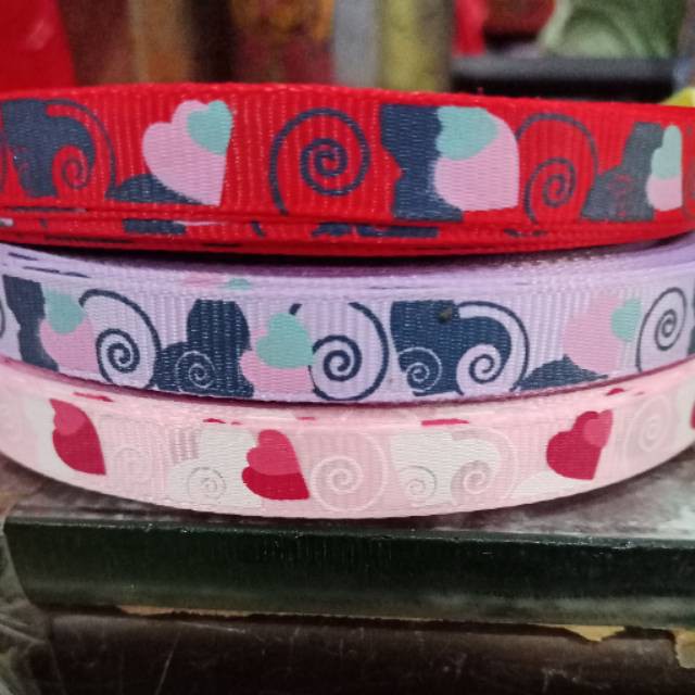 

PITA GROSSGRAIN ROLL MURAH MOTIF UKIRAN LOVE 1CM // BAHAN ACC PITA KAIN // PITA METERAN SURABAYA