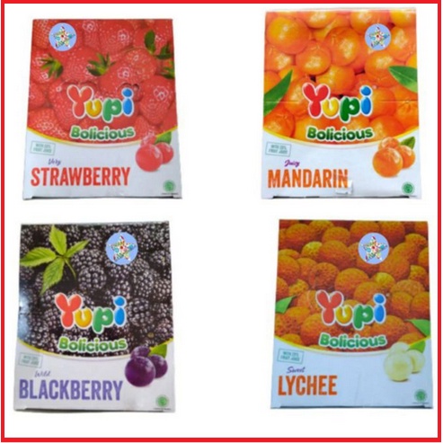 Permen Yupi Bolicious Aneka Rasa | Strawberi Blackberi Lichee 1 box