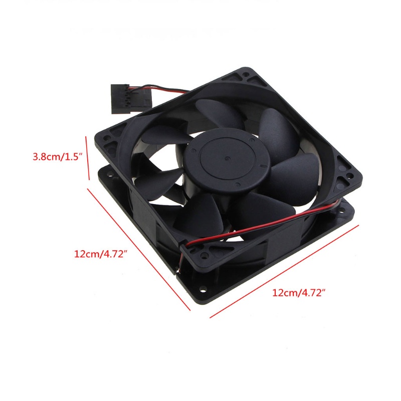 Bt Untuk Kipas Server CPU Brushless DC 12x12x3.8cm 210CFM 6000RPM 2Pin 2kabel PWM Kontrol Suhu Otomatis Cooler by AF