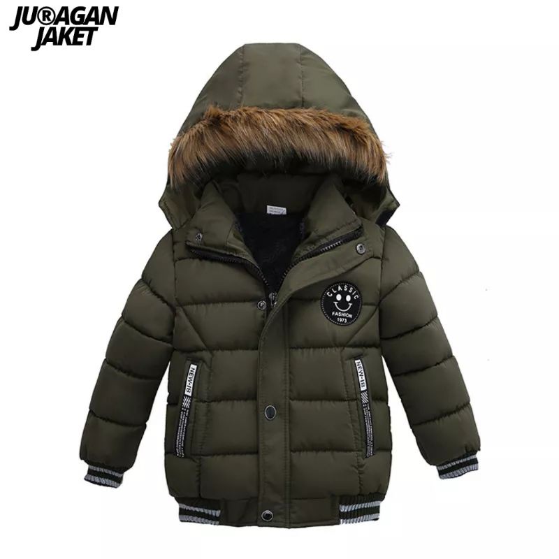 Jaket winter anak laki-laki/perempuan bulu tebal hangat new trend 01