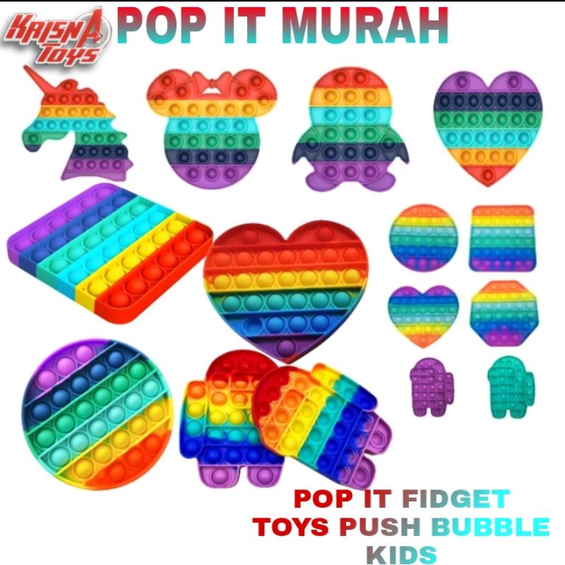 POP IT MURAH RAINBOW UNICORN/Fidget Push Pop Its/Fidget Toys Push Bubble Kids