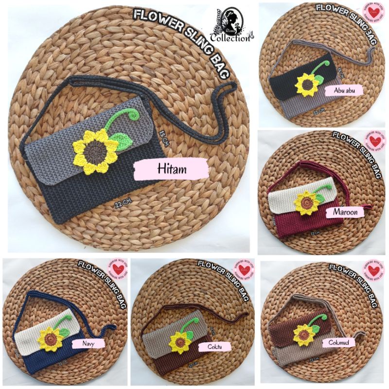 Tas Rajut Selempang. Sling Bag Rajut. Tas Rajut Murah