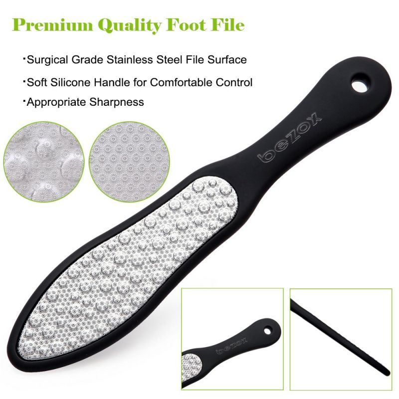 Stainless Sikat Kaki Pedicure 2 Sisi Alat Penghalus Tumit Kaki Callus Remover Plat Pedicure