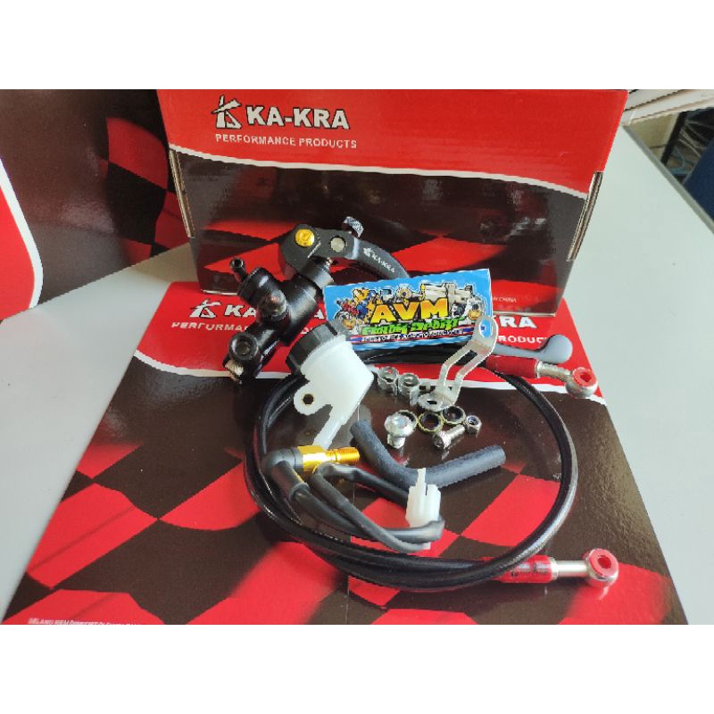 Master rem radial hitam ka kra ful cnc plus selang rem kakra 95cm universal