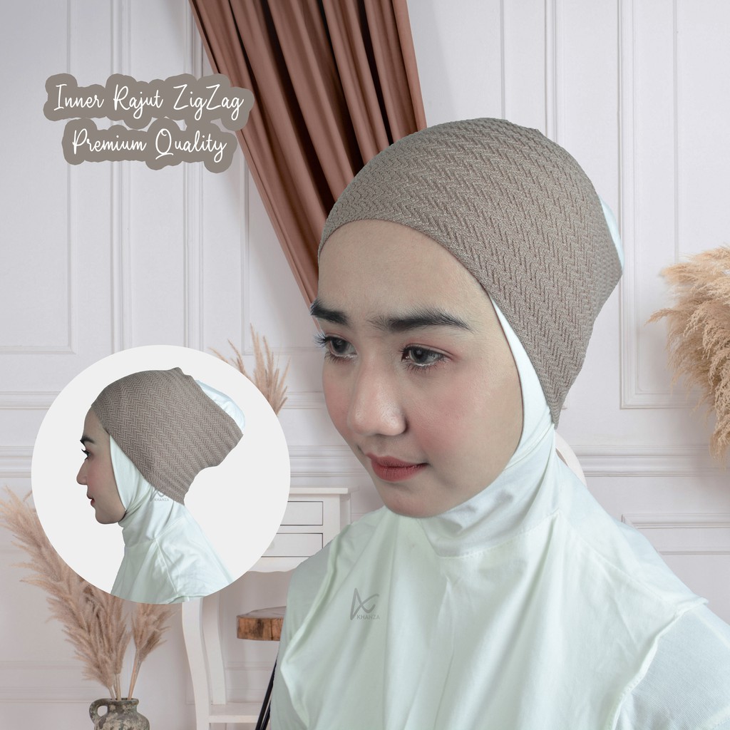 Inner Rajut Zigzag Premium Knit Bandana Ciput Rajut Dalaman Hijab