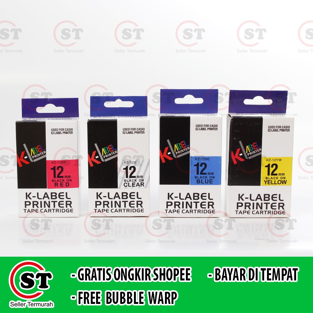 

Kertas K Label 12mm / K Label 12 mm - Label Casio 12mm Compatible Cartridge Tape Label It Casio