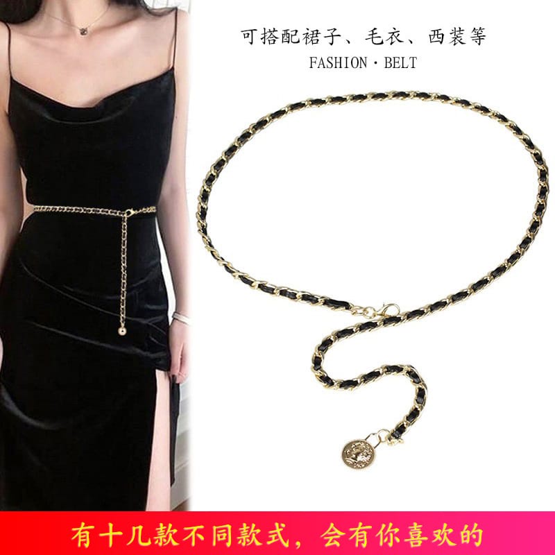 UP Ikat Pinggang Belt Rantai Slim Model Mutiara Imitasi Fashion Wanita Korea Fashion Womens Belt 00810-00811/00820-00821