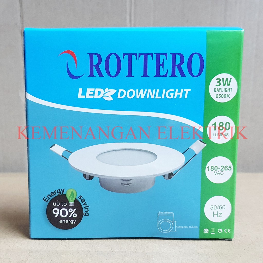 LAMPU DOWNLIGHT LED PANEL ROTTERO 3W 3 W 3 WATT 3WATT PLAFON INBOW