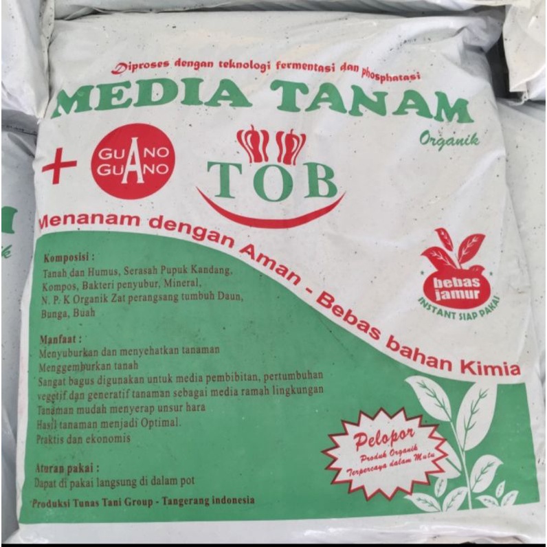 tanah untuk tanaman media tanam organik TOB - SIAP PAKAI TOB