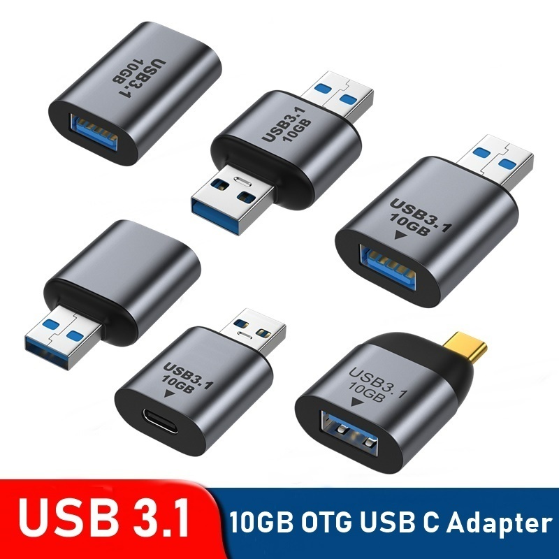 Adapter OTG USB Tipe C 10Gbps Transfer Data / Charger 5V Bahan Metal Untuk Smartphone / Tablet