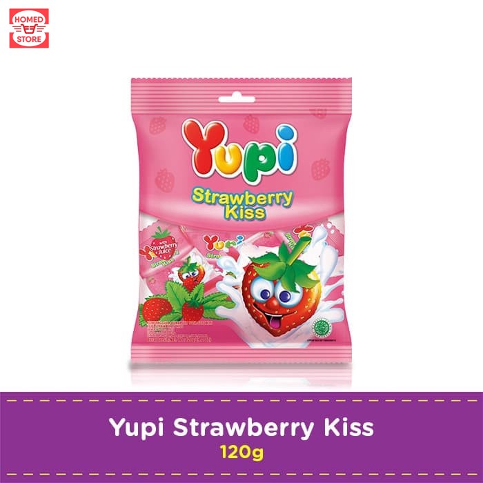 

Permen Yupi Strawberry Kiss 1 Bungkus Isi 50 Pcs