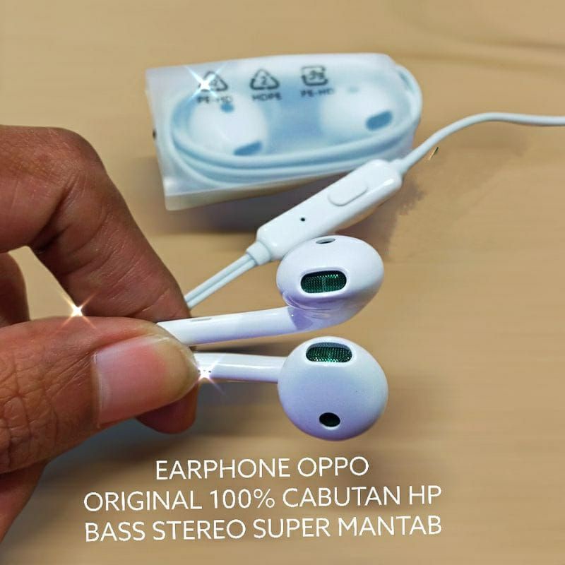 HEADSET OPPO ORIGINAL100% BAWAAN HP A15 A54 A12 A3s A5s dll by OPPO