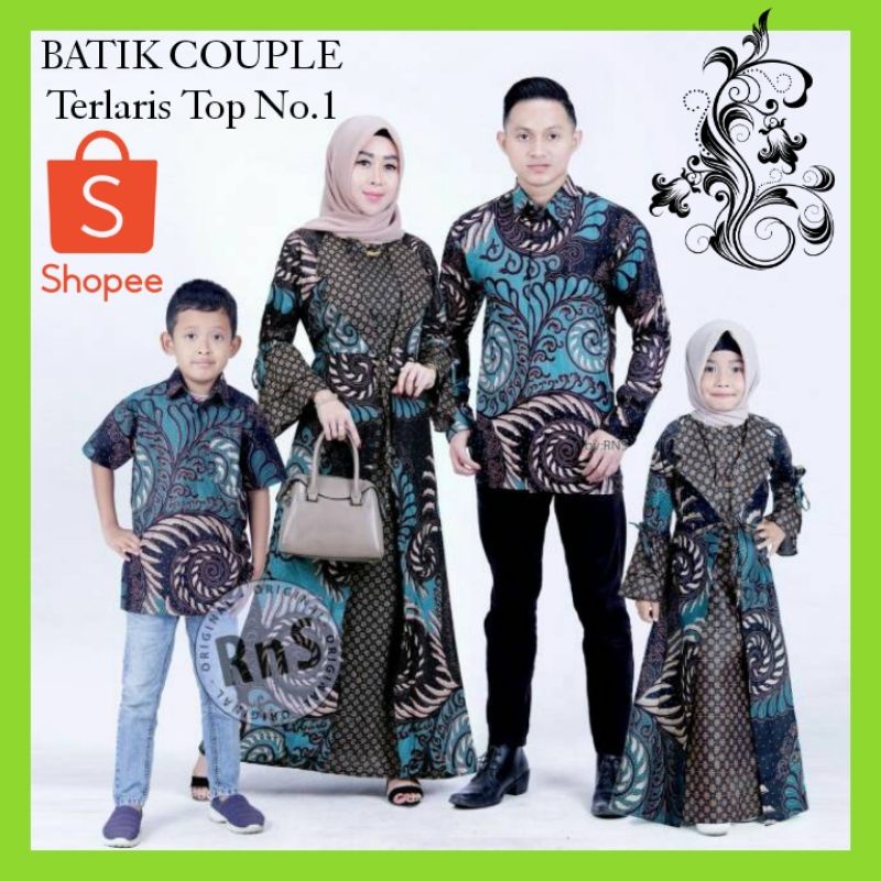 WOU BATIK COUPLE Busui Sibulan Family Model Gamis Adipati Keluarga Anak Cewek dan Cowok - KG053