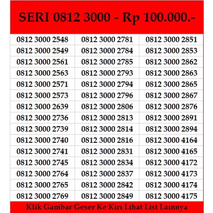 Nomor Cantik Telkomsel Simpati 4G LTE SERI 0812 3000